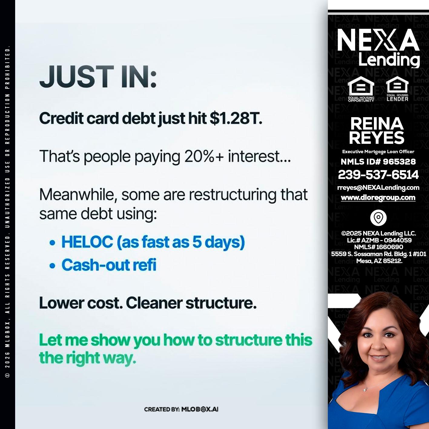 JUST IN - Reina Reyes -Executive Mortgage Loan Officer