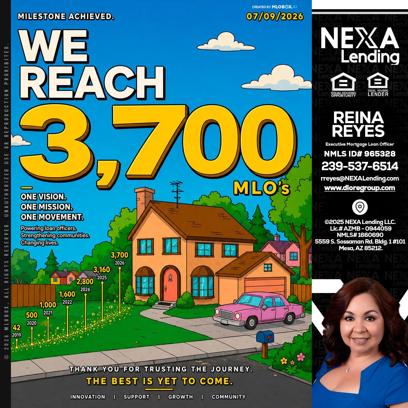 3,700 MLO's - Reina Reyes -Executive Mortgage Loan Officer