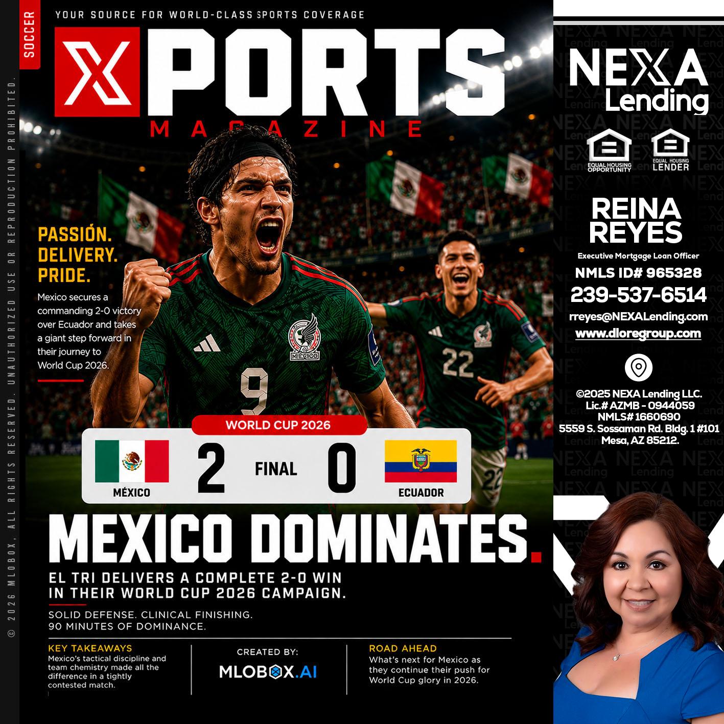 XPORTS MEX 2-0 ECUADOR - Reina Reyes -Executive Mortgage Loan Officer