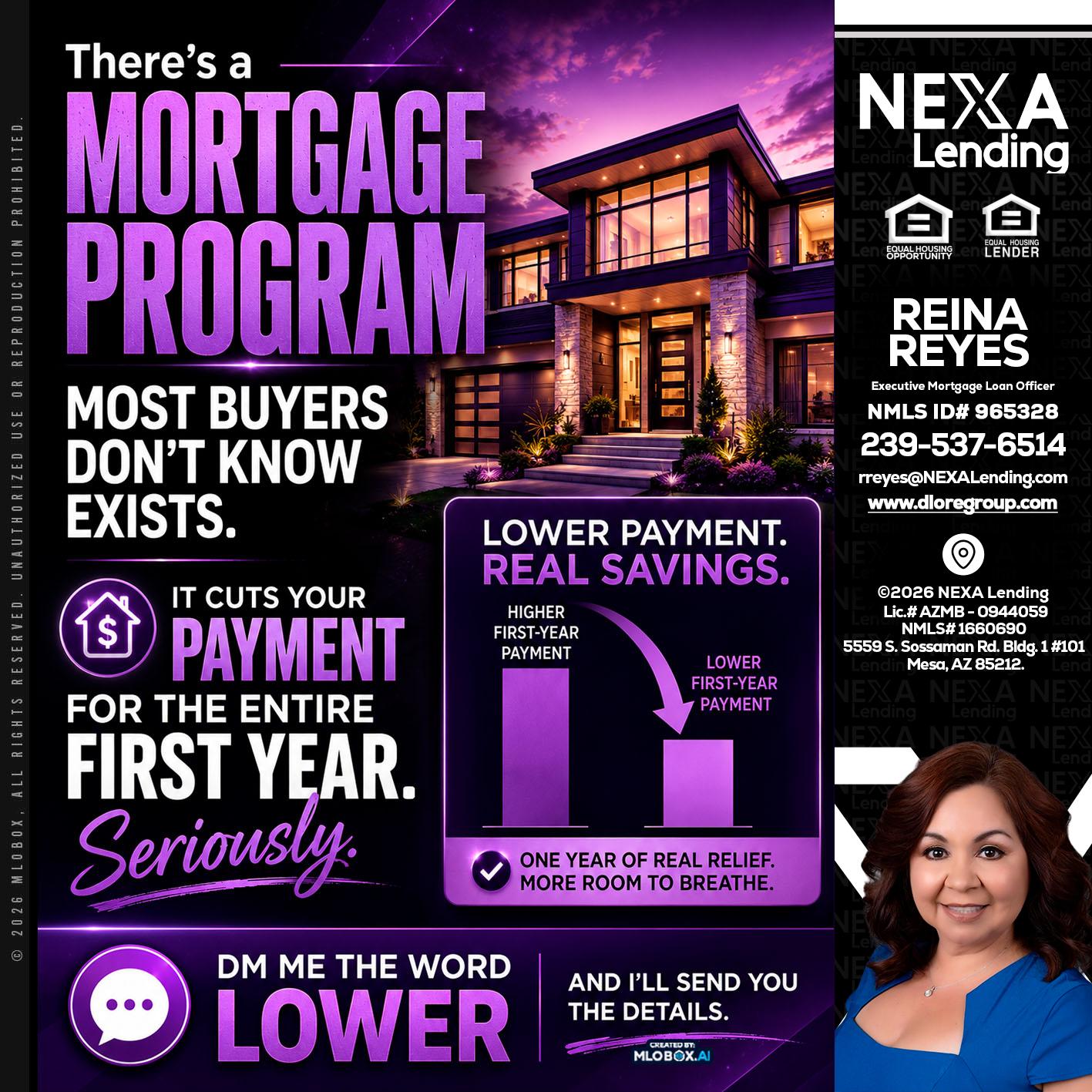 MORTGAGE PROGRAM - Reina Reyes -Executive Mortgage Loan Officer